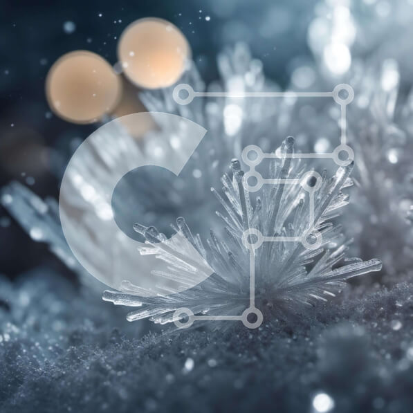 Intra Συλλεκτικό Ξύλινο Παζλ Plywood  4mm - Κοντινό πλάνο παγωμένων νιφάδων χιονιού στο έδαφος Σε Ξύλινο Κουτί - Διαστάσεις: 10x10 cm – 25 κομμάτια