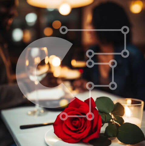 Intra Συλλεκτικό Ξύλινο Παζλ Plywood  4mm - Ρομαντικό δείπνο με κρασί και τριαντάφυλλα Σε Ξύλινο Κουτί - Διαστάσεις Puzzle: 10x10 cm – 25 κομμάτια - Image 1