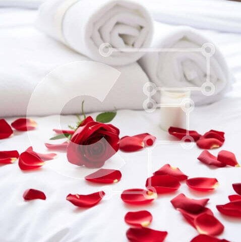 Intra Συλλεκτικό Ξύλινο Παζλ Plywood  4mm - Ρομαντικό υπνοδωμάτιο με ροδοπέταλα και κερί Σε Ξύλινο Κουτί - Διαστάσεις Puzzle: 10x10 cm – 25 κομμάτια - Image 1