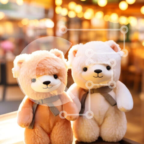 Intra Συλλεκτικό Ξύλινο Παζλ Plywood  4mm - Δύο αρκουδάκια που κάθονται σε ένα ξύλινο τραπέζι Σε Ξύλινο Κουτί - Διαστάσεις: 10x10 cm – 25 κομμάτια - Image 1