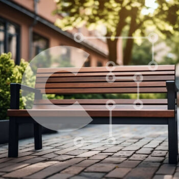 Intra Συλλεκτικό Ξύλινο Παζλ Plywood  4mm - Ξύλινος πάγκος σε μια λιθόστρωτη οδό Σε Ξύλινο Κουτί - Διαστάσεις Puzzle: 10x10 cm – 25 κομμάτια - Image 1