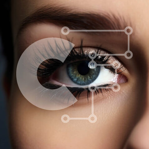 Intra Συλλεκτικό Ξύλινο Παζλ Plywood  4mm - Όμορφη κινηματογράφηση σε πρώτο πλάνο του γυναικείου ματιού με μακριές βλεφαρίδες και μπλε σκιά ματιών Σε Ξύλινο Κουτί - Διαστάσεις Puzzle: 10x10 cm – 25 κομμάτια - Image 1