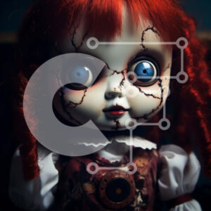 Intra Συλλεκτικό Ξύλινο Παζλ Plywood  4mm - Vintage κούκλα με κόκκινα μαλλιά και μπλε μάτια Σε Ξύλινο Κουτί - Διαστάσεις Puzzle: 10x10 cm – 25 κομμάτια