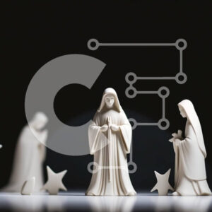 Intra Συλλεκτικό Ξύλινο Παζλ Plywood  4mm - Σκηνή Λευκής Γέννησης με τον Ιησού, τη Μαρία, τον Ιωσήφ και τους Τρεις Σοφούς Σε Ξύλινο Κουτί - Διαστάσεις Puzzle: 10x10 cm – 25 κομμάτια