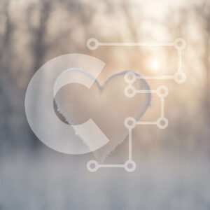 Intra Συλλεκτικό Ξύλινο Παζλ Plywood  4mm - Χαρτί σε σχήμα καρδιάς στο χιόνι με δέντρα στο φόντο Σε Ξύλινο Κουτί - Διαστάσεις: 10x10 cm – 25 κομμάτια