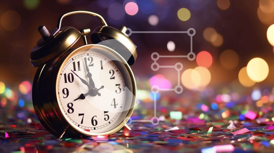 Intra Συλλεκτικό Ξύλινο Παζλ Plywood  4mm - Πολύχρωμο Ξυπνητήρι με φόντο κομφετί Σε Ξύλινο Κουτί - Διαστάσεις Puzzle: 10x10 cm – 25 κομμάτια