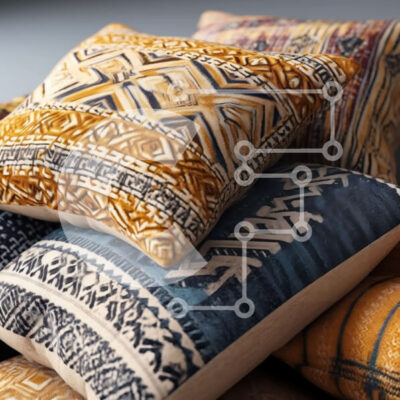 Intra Συλλεκτικό Ξύλινο Παζλ Plywood  4mm - Ζωντανά μαξιλάρια με γεωμετρικά σχέδια για το σπίτι σας Σε Ξύλινο Κουτί - Διαστάσεις Puzzle: 10x10 cm – 25 κομμάτια - Image 1