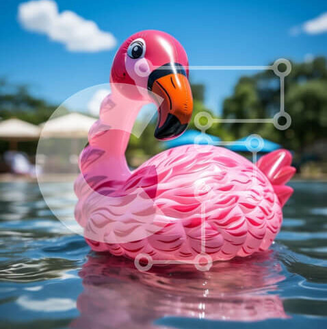 Intra Συλλεκτικό Ξύλινο Παζλ Plywood  4mm - Όμορφη εικόνα των ροζ φλαμίνγκο σε μια πισίνα Σε Ξύλινο Κουτί - Διαστάσεις Puzzle: 10x10 cm – 25 κομμάτια - Image 1