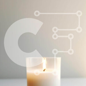 Intra Συλλεκτικό Ξύλινο Παζλ Plywood  4mm - Μονό αναμμένο κερί σε λευκό τραπέζι Σε Ξύλινο Κουτί - Διαστάσεις Puzzle: 10x10 cm – 25 κομμάτια