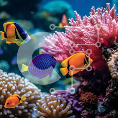 Intra Συλλεκτικό Ξύλινο Παζλ Plywood  4mm - Ζωντανή υποβρύχια σκηνή του κοραλλιογενούς υφάλου με τροπικά ψάρια Σε Ξύλινο Κουτί - Διαστάσεις: 10x10 cm – 25 κομμάτια - Image 1