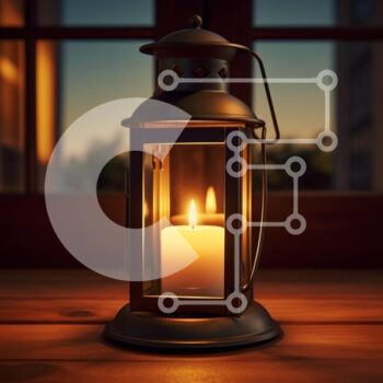 Intra Συλλεκτικό Ξύλινο Παζλ Plywood  4mm - Παλιομοδίτικο φανάρι σε ξύλινο τραπέζι Σε Ξύλινο Κουτί - Διαστάσεις Puzzle: 10x10 cm – 25 κομμάτια - Image 1