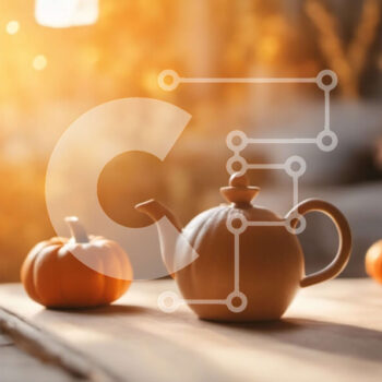 Intra Συλλεκτικό Ξύλινο Παζλ Plywood  4mm - Φθινοπωρινό σετ τσαγιού ή καφέ με τσαγιέρα και κολοκύθες Σε Ξύλινο Κουτί - Διαστάσεις Puzzle: 10x10 cm – 25 κομμάτια - Image 1