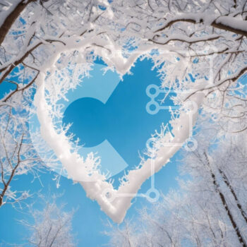 Intra Συλλεκτικό Ξύλινο Παζλ Plywood  4mm - Γλυπτό χιονιού σε σχήμα καρδιάς σε χειμερινό τοπίο Σε Ξύλινο Κουτί - Διαστάσεις Puzzle: 10x10 cm – 25 κομμάτια - Image 1