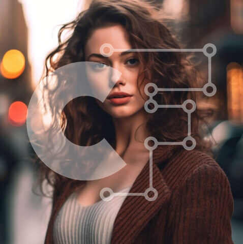 Intra Συλλεκτικό Ξύλινο Παζλ Plywood  4mm - Κομψή νεαρή γυναίκα στο δρόμο της πόλης το σούρουπο Σε Ξύλινο Κουτί - Διαστάσεις Puzzle: 10x10 cm – 25 κομμάτια - Image 1