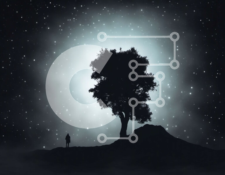 Intra Συλλεκτικό Ξύλινο Παζλ Plywood  4mm - Σιλουέτα ενός ατόμου που κοιτάζει τα αστέρια κάτω από ένα δέντρο σε μια πλαγιά Σε Ξύλινο Κουτί - Διαστάσεις: 10x10 cm – 25 κομμάτια