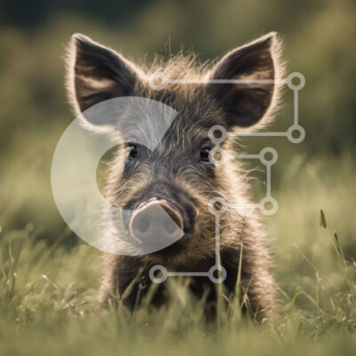 Intra Συλλεκτικό Ξύλινο Παζλ Plywood  4mm - Μικρό αγριογούρουνο σε ένα χωράφι με ψηλό γρασίδι Σε Ξύλινο Κουτί - Διαστάσεις: 10x10 cm – 25 κομμάτια - Image 1