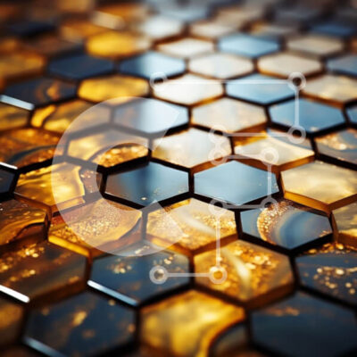 Intra Συλλεκτικό Ξύλινο Παζλ Plywood 4mm - Κοντινή όψη του μεταλλικού μοτίβου κηρήθρας Σε Ξύλινο Κουτί - Διαστάσεις Puzzle: 10x10 cm – 25 κομμάτια - Image 1