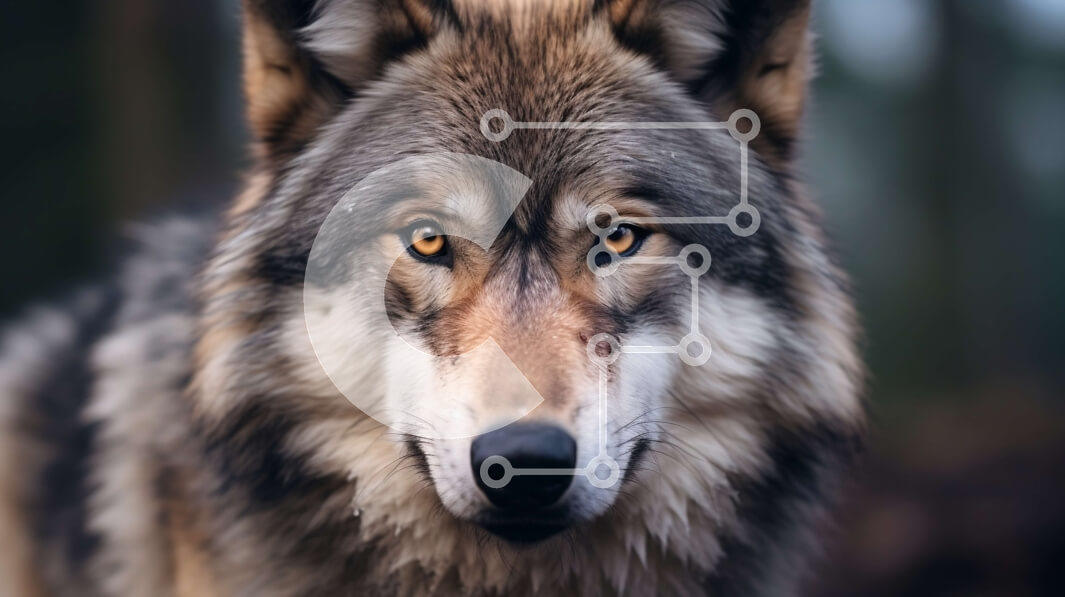 Intra Συλλεκτικό Ξύλινο Παζλ Plywood  4mm - Κοντινό πλάνο προσώπου λύκου με έντονη έκφραση Σε Ξύλινο Κουτί - Διαστάσεις: 10x10 cm – 25 κομμάτια