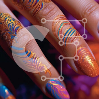 Intra Συλλεκτικό Ξύλινο Παζλ Plywood  4mm - Υπέροχο floral σχέδιο νυχιών σε γυναικείο χέρι Σε Ξύλινο Κουτί - Διαστάσεις Puzzle: 10x10 cm – 25 κομμάτια - Image 1