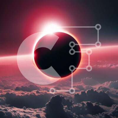 Intra Συλλεκτικό Ξύλινο Παζλ Plywood  4mm - Σαγηνευτική εικόνα μιας έκλειψης ηλίου με δραματικό κόκκινο ουρανό και σύννεφα Σε Ξύλινο Κουτί - Διαστάσεις: 10x10 cm – 25 κομμάτια - Image 1