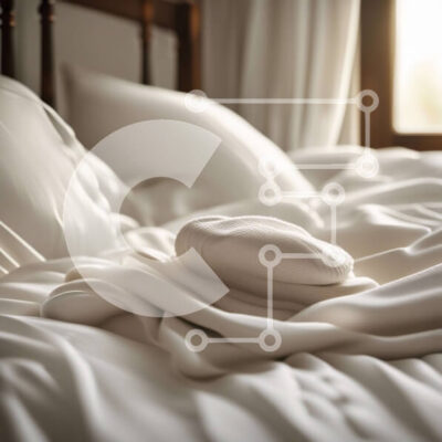 Intra Συλλεκτικό Ξύλινο Παζλ Plywood  4mm - Κομψή εσωτερική φωτογραφία ενός λευκού καπέλου σε ένα τραγανό κρεβάτι Σε Ξύλινο Κουτί - Διαστάσεις Puzzle: 10x10 cm – 25 κομμάτια - Image 1