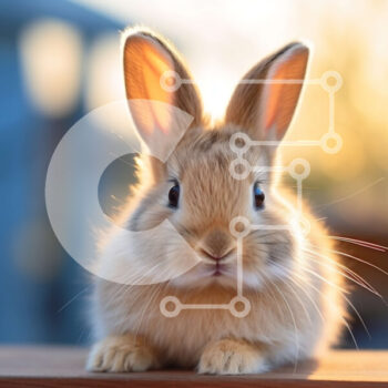 Intra Συλλεκτικό Ξύλινο Παζλ Plywood  4mm - Αξιολάτρευτη εικόνα ενός καφέ κουνελιού με μπερδεμένα αυτιά Σε Ξύλινο Κουτί - Διαστάσεις: 10x10 cm – 25 κομμάτια - Image 1