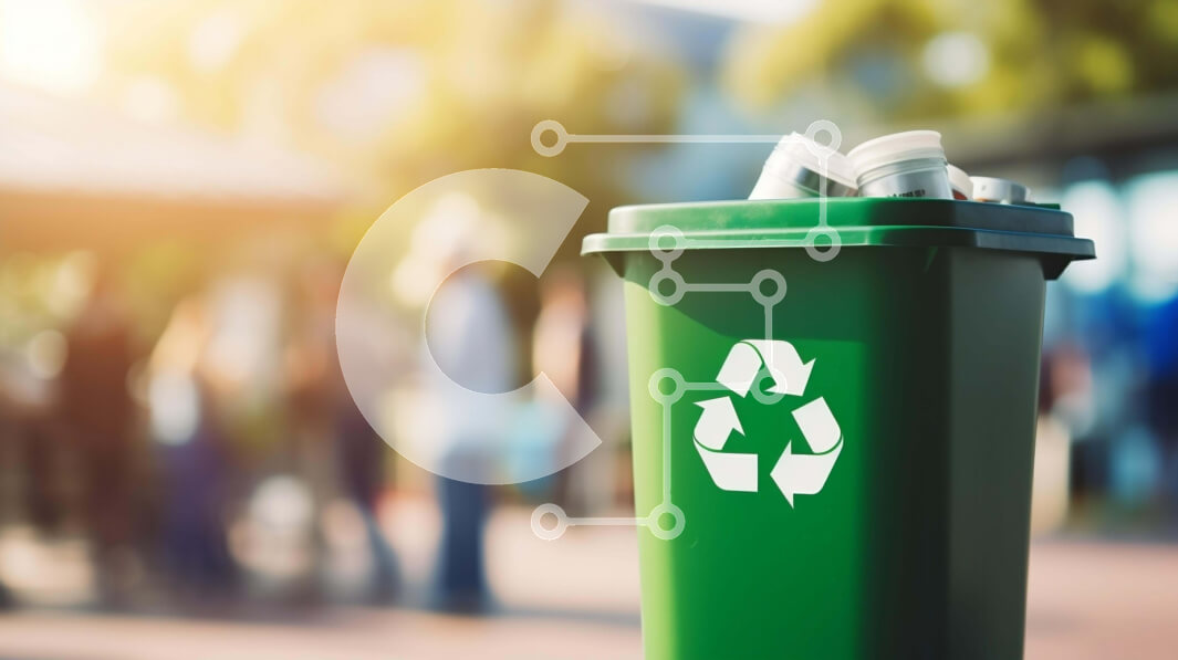 Intra Συλλεκτικό Ξύλινο Παζλ Plywood  4mm - Πράσινος κάδος ανακύκλωσης με ανθρώπους και κάδους απορριμμάτων Σε Ξύλινο Κουτί - Διαστάσεις Puzzle: 10x10 cm – 25 κομμάτια