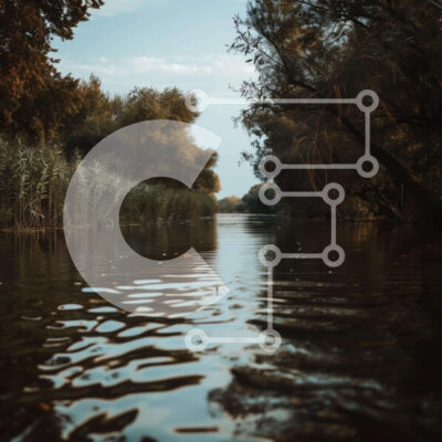 Intra Συλλεκτικό Ξύλινο Παζλ Plywood  4mm - Ήρεμο ποτάμι με βάρκες και δέντρα Σε Ξύλινο Κουτί - Διαστάσεις: 10x10 cm – 25 κομμάτια - Image 1