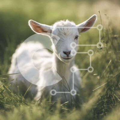 Intra Συλλεκτικό Ξύλινο Παζλ Plywood 4mm - Λευκή κατσίκα σε ένα χωράφι με πράσινο γρασίδι Σε Ξύλινο Κουτί - Διαστάσεις: 10x10 cm – 25 κομμάτια - Image 1