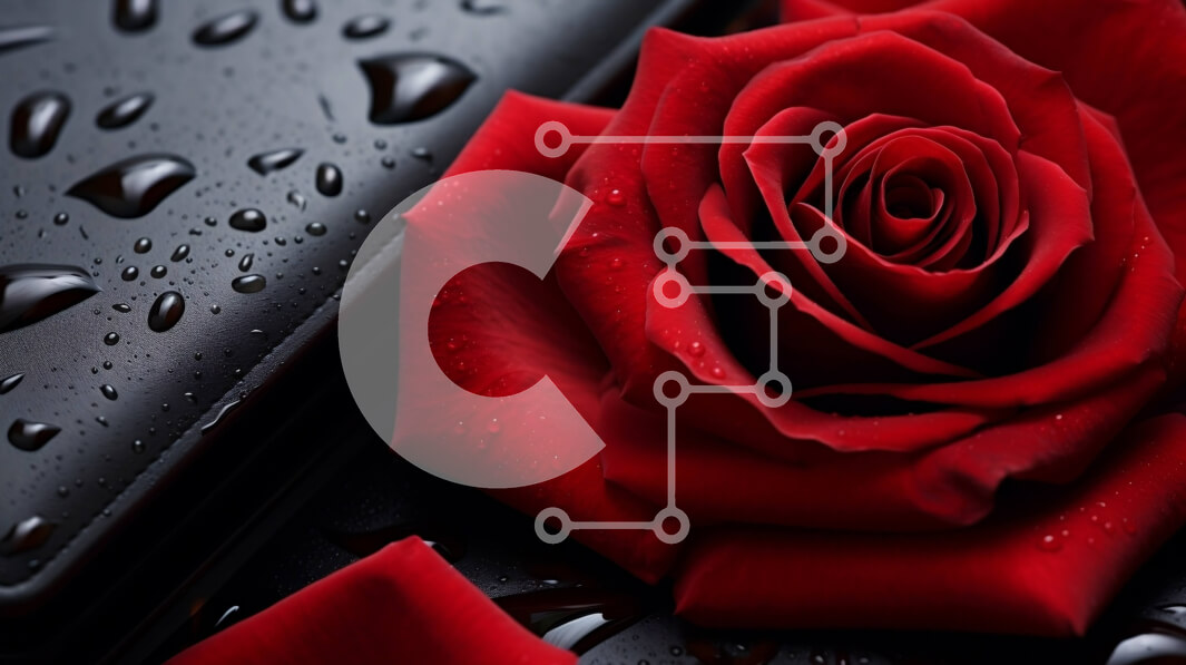 Intra Συλλεκτικό Ξύλινο Παζλ Plywood  4mm - Κόκκινο τριαντάφυλλο με σταγονίδια νερού Σε Ξύλινο Κουτί - Διαστάσεις: 10x10 cm – 25 κομμάτια