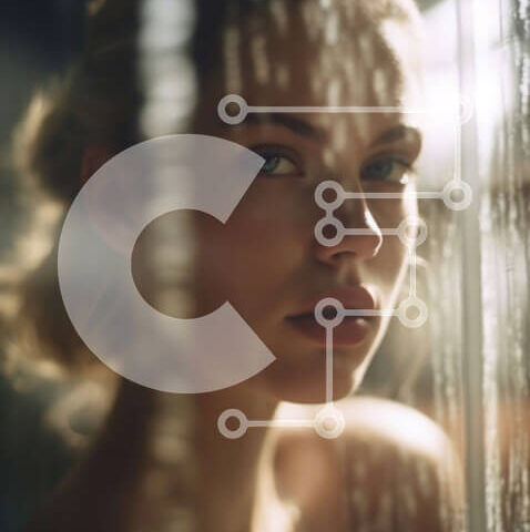 Intra Συλλεκτικό Ξύλινο Παζλ Plywood 4mm - Όμορφη ξανθιά γυναίκα με εσώρουχα σε αιθέρια σκηνή ντους Σε Ξύλινο Κουτί - Διαστάσεις Puzzle: 10x10 cm – 25 κομμάτια - Image 1