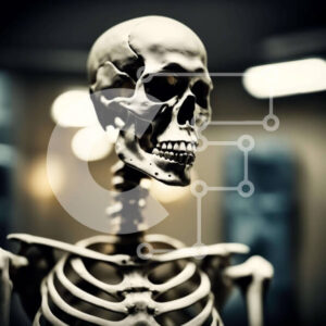 Intra Συλλεκτικό Ξύλινο Παζλ Plywood  4mm - Σκελετός σε ένα κενό δωμάτιο ή χώρο Σε Ξύλινο Κουτί - Διαστάσεις Puzzle: 10x10 cm – 25 κομμάτια