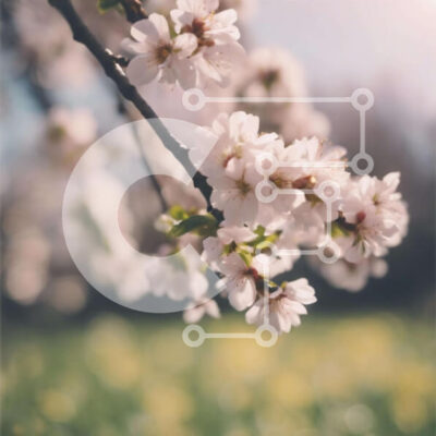 Intra Συλλεκτικό Ξύλινο Παζλ Plywood 4mm - Άνθη λευκών κερασιών την άνοιξη Σε Ξύλινο Κουτί - Διαστάσεις: 10x10 cm – 25 κομμάτια - Image 1