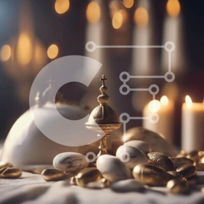 Intra Συλλεκτικό Ξύλινο Παζλ Plywood  4mm - Θρησκευτικό ντεκόρ τραπεζιού με χρυσά και λευκά είδη Σε Ξύλινο Κουτί - Διαστάσεις Puzzle: 10x10 cm – 25 κομμάτια - Image 1