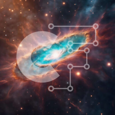 Intra Συλλεκτικό Ξύλινο Παζλ Plywood  4mm - Σπειροειδής γαλαξίας στο διάστημα με αστέρια Σε Ξύλινο Κουτί - Διαστάσεις Puzzle: 10x10 cm – 25 κομμάτια - Image 1