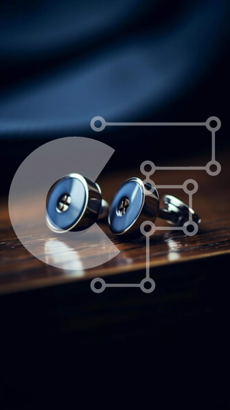 Intra Συλλεκτικό Ξύλινο Παζλ Plywood  4mm - Κομψά ασημένια μανικετόκουμπα σε ξύλινο τραπέζι Σε Ξύλινο Κουτί - Διαστάσεις Puzzle: 10x10 cm – 25 κομμάτια