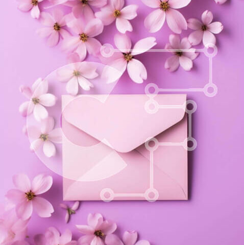 Intra Συλλεκτικό Ξύλινο Παζλ Plywood  4mm - Φάκελος για την ημέρα του Αγίου Βαλεντίνου με ροζ λουλούδια σε μωβ φόντο Σε Ξύλινο Κουτί - Διαστάσεις: 10x10 cm – 25 κομμάτια - Image 1