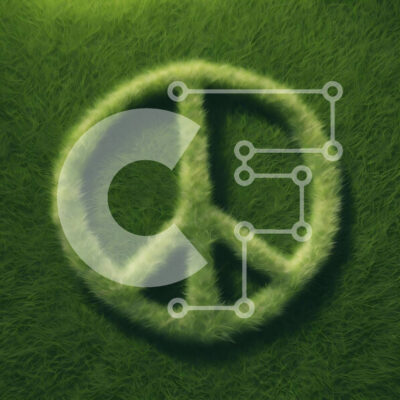 Intra Συλλεκτικό Ξύλινο Παζλ Plywood  4mm - Σύμβολο ειρήνης σε φόντο πράσινο γρασίδι Σε Ξύλινο Κουτί - Διαστάσεις Puzzle: 10x10 cm – 25 κομμάτια - Image 1