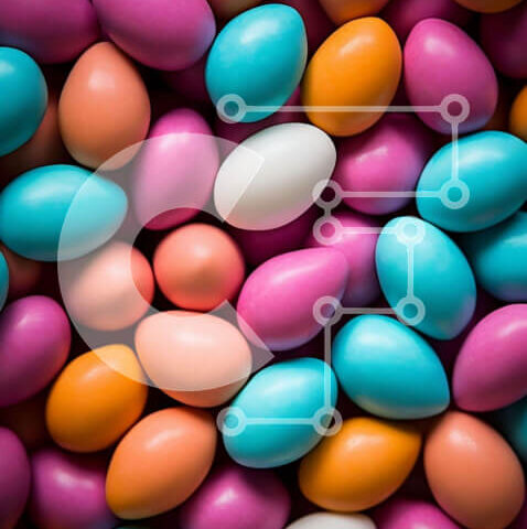 Intra Συλλεκτικό Ξύλινο Παζλ Plywood 4mm - Πολύχρωμο σωρό πασχαλινών αυγών για εορταστικές γιορτές Σε Ξύλινο Κουτί - Διαστάσεις: 10x10 cm – 25 κομμάτια - Image 1