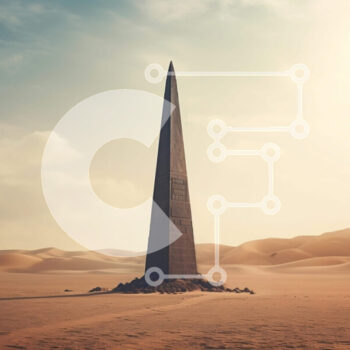 Intra Συλλεκτικό Ξύλινο Παζλ Plywood  4mm - Αρχαίος οβελίσκος στο τοπίο της ερήμου Σε Ξύλινο Κουτί - Διαστάσεις Puzzle: 10x10 cm – 25 κομμάτια - Image 1