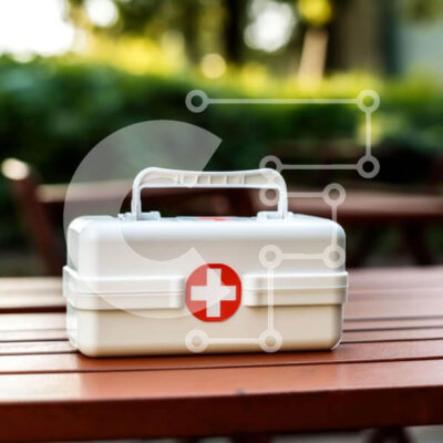 Intra Συλλεκτικό Ξύλινο Παζλ Plywood  4mm - Κιτ πρώτων βοηθειών σε ξύλινο τραπέζι σε εξωτερικούς χώρους Σε Ξύλινο Κουτί - Διαστάσεις Puzzle: 10x10 cm – 25 κομμάτια - Image 1