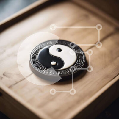 Intra Συλλεκτικό Ξύλινο Παζλ Plywood  4mm - Ασπρόμαυρο σύμβολο Yin-Yang  Σε Ξύλινο Κουτί Σε Ξύλινο Κουτί - Διαστάσεις Puzzle: 10x10 cm – 25 κομμάτια - Image 1