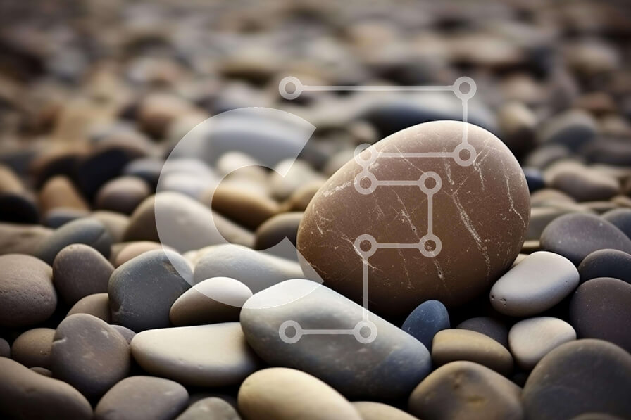 Intra Συλλεκτικό Ξύλινο Παζλ Plywood  4mm - Μεγάλη καφέ πέτρα σε βράχους και βότσαλα Σε Ξύλινο Κουτί - Διαστάσεις: 10x10 cm – 25 κομμάτια