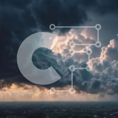 Intra Συλλεκτικό Ξύλινο Παζλ Plywood 4mm - Σκοτεινός και συννεφιασμένος ουρανός πάνω από την αστική περιοχή Σε Ξύλινο Κουτί - Διαστάσεις Puzzle: 10x10 cm – 25 κομμάτια - Image 1