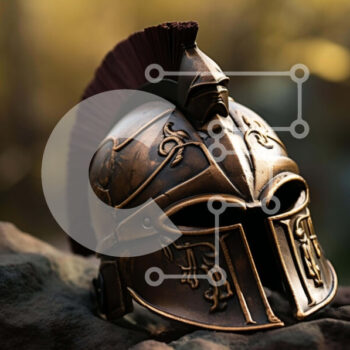 Intra Συλλεκτικό Ξύλινο Παζλ Plywood  4mm - Παλαιό σπαρτιατικό κράνος στο βράχο Σε Ξύλινο Κουτί - Διαστάσεις Puzzle: 10x10 cm – 25 κομμάτια - Image 1