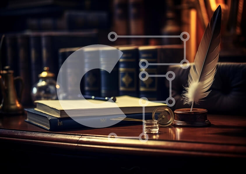 Intra Συλλεκτικό Ξύλινο Παζλ Plywood  4mm - Γραφείο με Open Book, Pen και Quill Σε Ξύλινο Κουτί - Διαστάσεις Puzzle: 10x10 cm – 25 κομμάτια