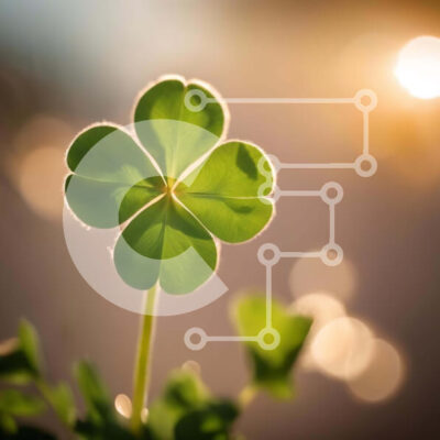 Intra Συλλεκτικό Ξύλινο Παζλ Plywood  4mm - Τετράφυλλο τριφύλλι με φόντο το φως του ήλιου Σε Ξύλινο Κουτί - Διαστάσεις: 10x10 cm – 25 κομμάτια - Image 1