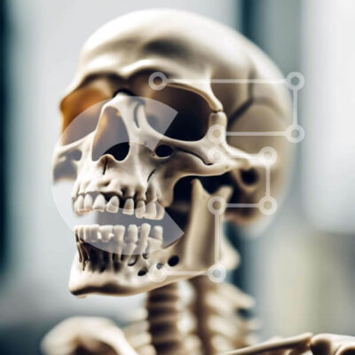 Intra Συλλεκτικό Ξύλινο Παζλ Plywood  4mm - Ανθρώπινος σκελετός σε καλή κατάσταση Σε Ξύλινο Κουτί - Διαστάσεις Puzzle: 10x10 cm – 25 κομμάτια - Image 1