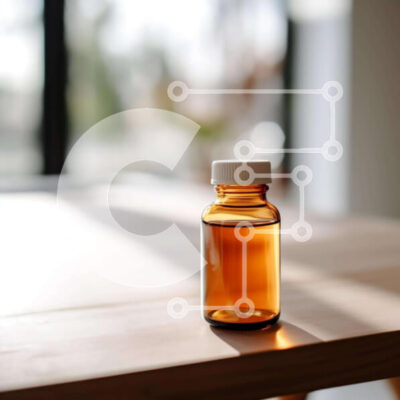 Intra Συλλεκτικό Ξύλινο Παζλ Plywood  4mm - Άδειο μπουκάλι πορτοκαλί υγρού σε ξύλινο τραπέζι Σε Ξύλινο Κουτί - Διαστάσεις: 10x10 cm – 25 κομμάτια - Image 1