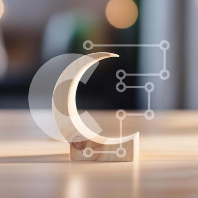 Intra Συλλεκτικό Ξύλινο Παζλ Plywood 4mm - Ξύλινο μισοφέγγαρο αντικείμενο σε φωτιζόμενο τραπέζι Σε Ξύλινο Κουτί - Διαστάσεις: 10x10 cm – 25 κομμάτια - Image 1